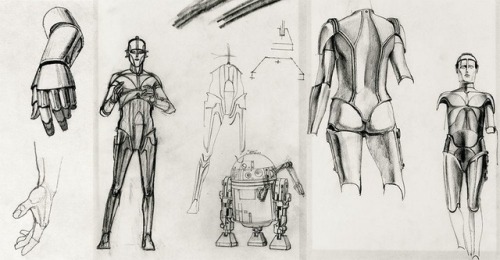 talesfromweirdland:C-3PO design sketches by Ralph McQuarrie. For...