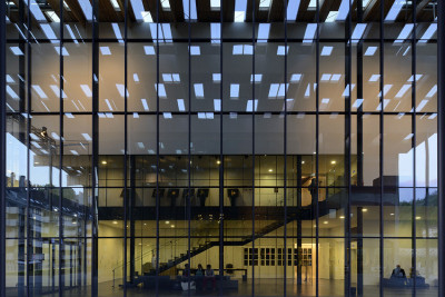 archatlas:<br /><br /><br /><br />Besançon Art Center and Cité de la Musique Kengo Kuma  Associates<br /><br />From the architect:Located in the eastern part of France, Besancon is also known as the city where Seiji Ozawa won the first prize at the International Competition of Orchestra Conductors (1959). Situated in the center of the city along the banks of the Doubs River, this multipurpose cultural facility is part of the FRAC project in France to stimulate cultural activity in regional areas, and features a music hall, contemporary art museum and conservatory (music school).The brick-clad warehouse that was built in the 1930s was converted into a museum. This structure, as well as the newly built music hall and conservatory are covered with a large green roof to tie them all together. Voids are provided between the respective boxes, and this space is covered by a green roof with a mosaic of plants and solar panels that allows soft light to come through.Images and text via <br /><br /> Kengo Kuma  Associates<br /><br />