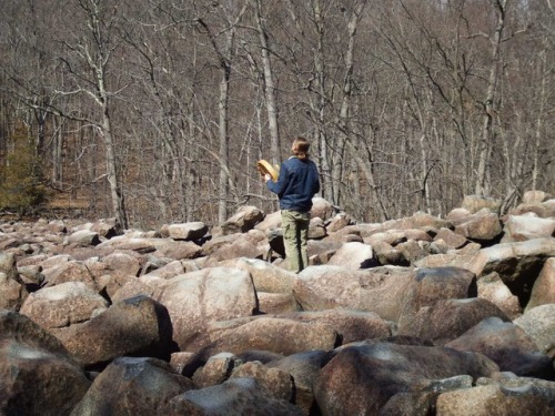 shamandrummer:Drumming at Ringing Rocks Park, Pennsylvania....