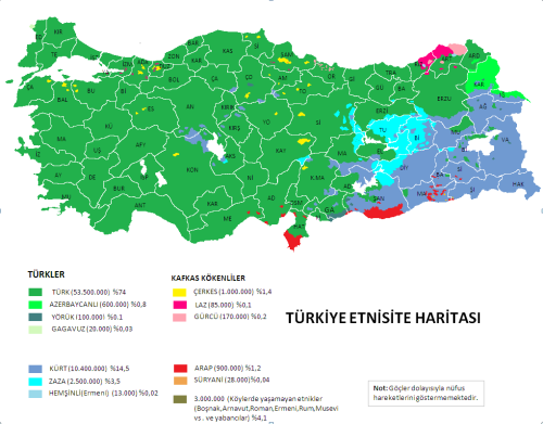 Turkey’s Map of Ethnicity. - Maps on the Web