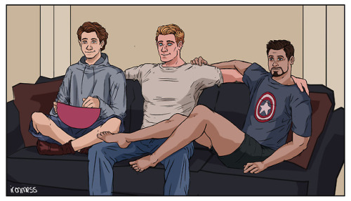 ironmess:superfamily movie night!! this is a redraw of and old...