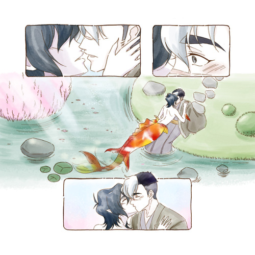 bloomejasmine:Koi Ningyo AU Part 6 - First KissMagical koi...