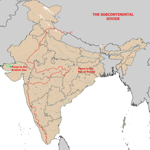 mapsontheweb:The Subcontinental divide.If you pour a glass of...