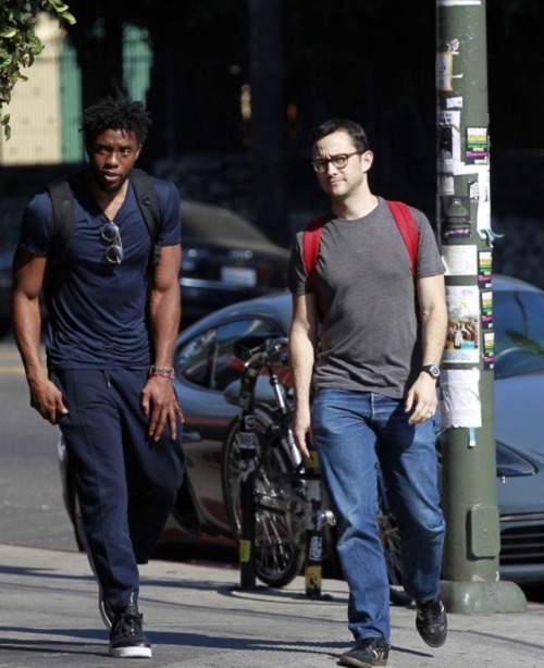 sarahboseman:Chadwick and Joseph Gordon-Levitt in LA ❤️ 