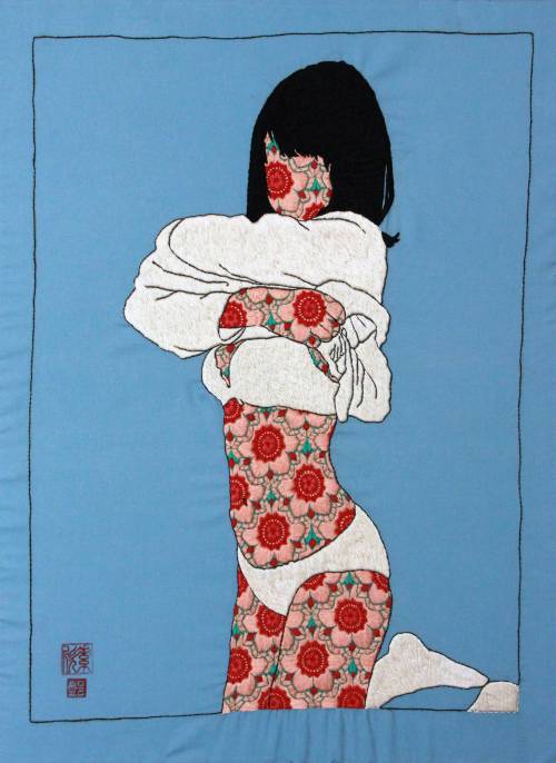 jessicasorentang:GIRL01Hand Embroidery on fabric24″ x...