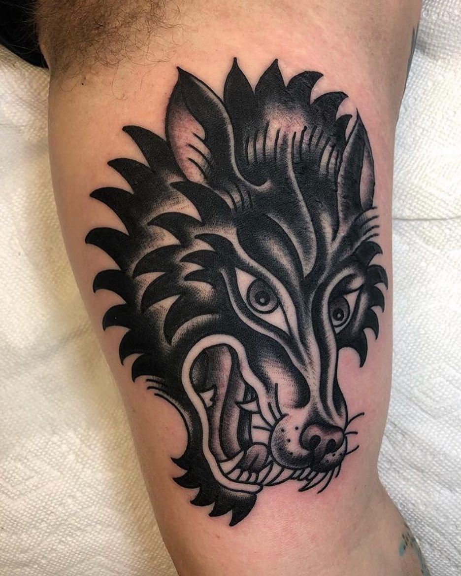 Traditional Tattoo Wolf Head Tattoo Designs Ideas