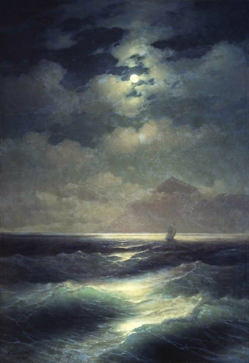 artist-aivazovski:Sea view by MoonlightMedium: oil,canvas