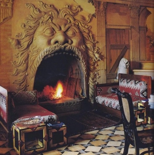 retro vintage indie boho bohemian hippie gypsy southwest southwestern textiles design art Architecture interior interiors interior design interior decorating home decor fire place furniture tiles floor seating cool opulentmemory