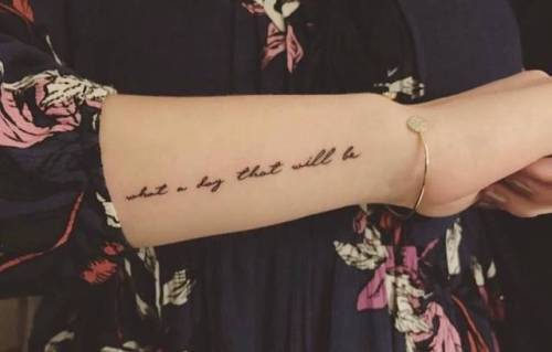 By Jin · Hoa Eternity, done at Mischief Tattoo, Manhattan.... small;what a day that will be;jin;heritage singers lyrics;languages;tiny;ifttt;little;heritage singers;music band;forearm;english;lyric;quotes;music;english tattoo quotes
