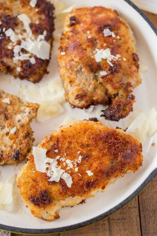 foodffs:Parmesan Crusted Pork Chops that are crispy and juicy...