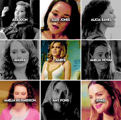 supernatural spnhiatuscreations supernaturaledit spnedit mine mine:gif this is a photo shows not tagging everyone bc it wont even fit i did all the important significant female characters and then the ones i personally like and or enjoy and or think are significant please do not reply to this post saying i forgot someone because believe me i scoured through every inch of female content if a character is not here it is because i did not feel they were important enough 1