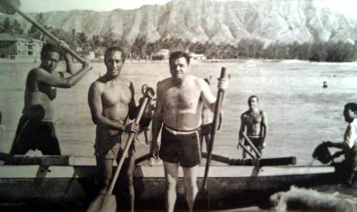 Duke Kahanamoku and Babe Ruth on Waikiki Beach, 1937 [1024 x 611] Check this blog!