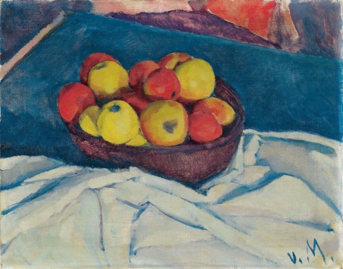pintoras:
“Marie von Malachowski-Nauen (German, after 1880 – 1943): Bowl with Apples (via Lempertz)
”