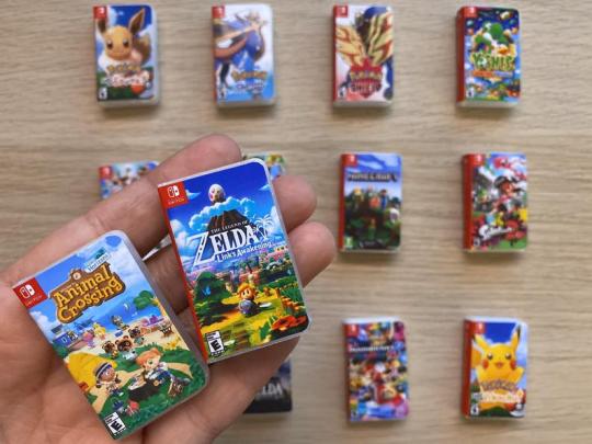 Miniature Nintendo Switch Game Cases made by MisfitToysStore