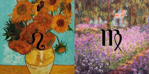 venusinthewild:artistrology:Monet/Van Gogh paintings for the...