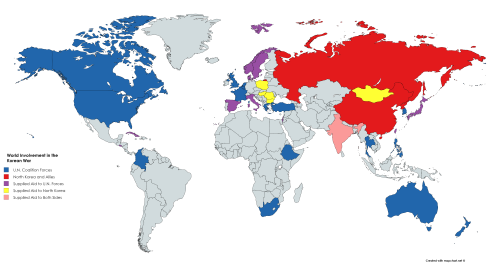 Countries involved in the Korean War. - Maps on the Web