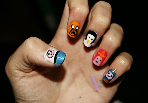 4. "Adventure Time" Inspired Nail Designs - wide 1