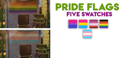 valesprings:
â€œ HAPPY PRIDE!  Hereâ€™s the second part of some Pride-themed CC Iâ€™m releasing this month! These are a recolour of @roundog â€˜s flag - they kindly included a white swatch which made this really easy to recolour.
â€¢ Base Game Compatible
â€¢ You...