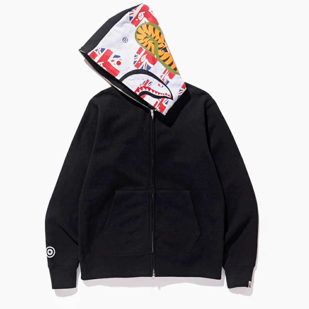 bape union jack shark hoodie