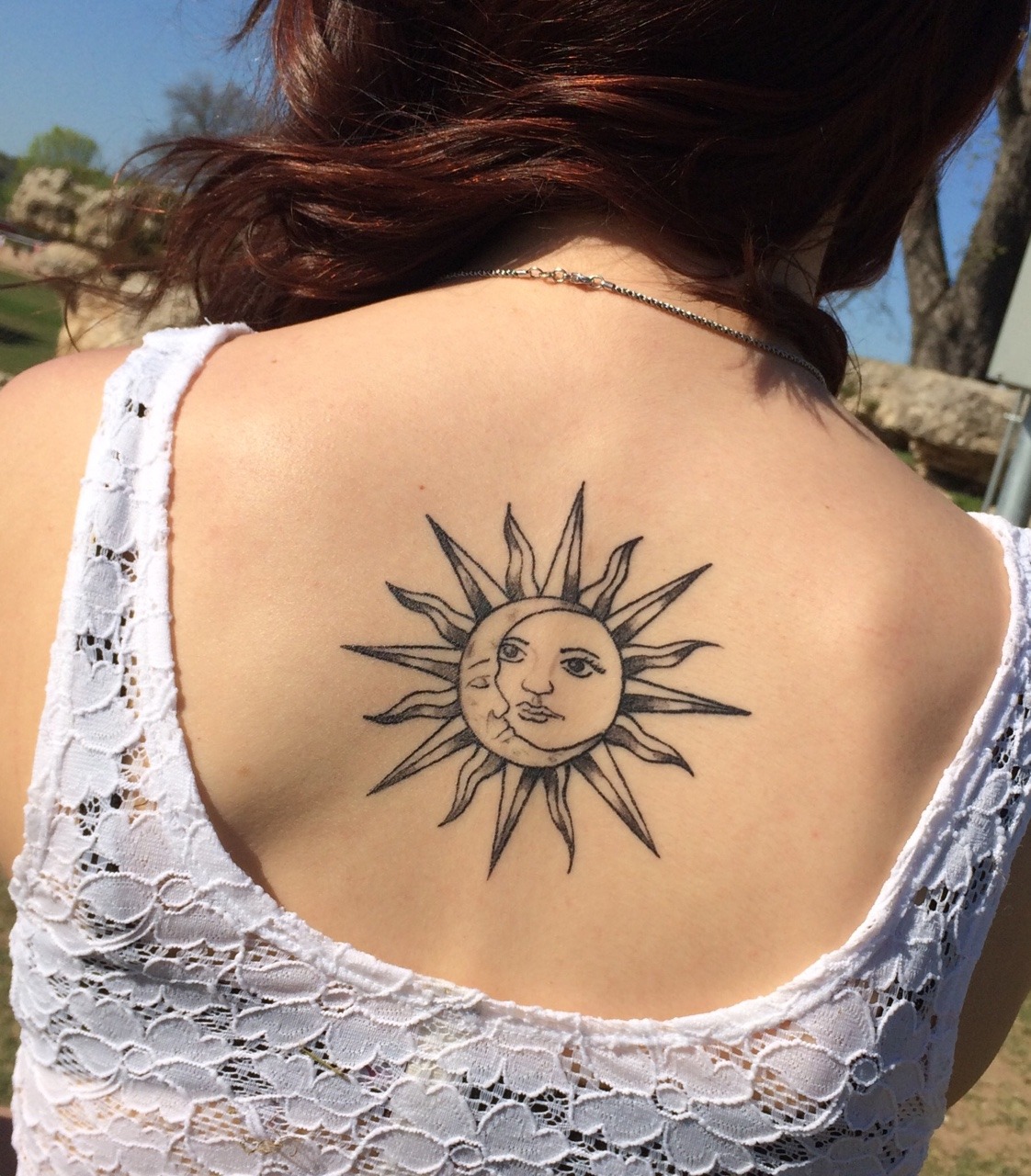 Back Tattoo Sun Moon  Best Tattoo Ideas Gallery
