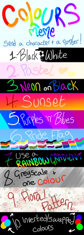 sidebloggable:An art meme! With suggested palettes, as opposed...