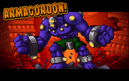 Armagordon, the Atomic Superman! You can play him in a vidya...