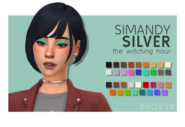 evoxyr: silver hair by @simandy in the witching... - evoxyr's old cc