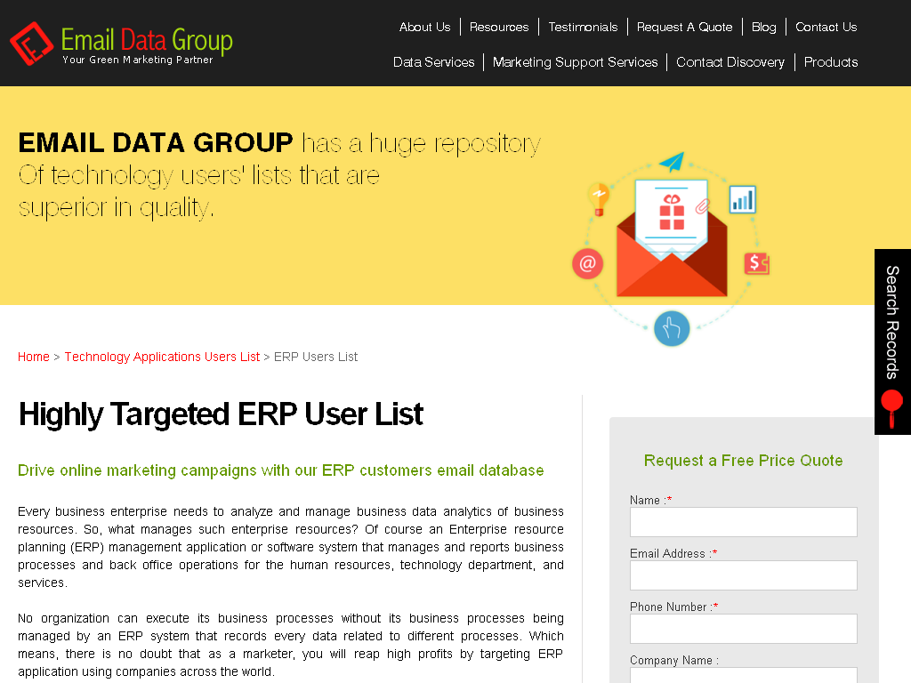 Email Data Group List Of Companies Using Erp In Usa