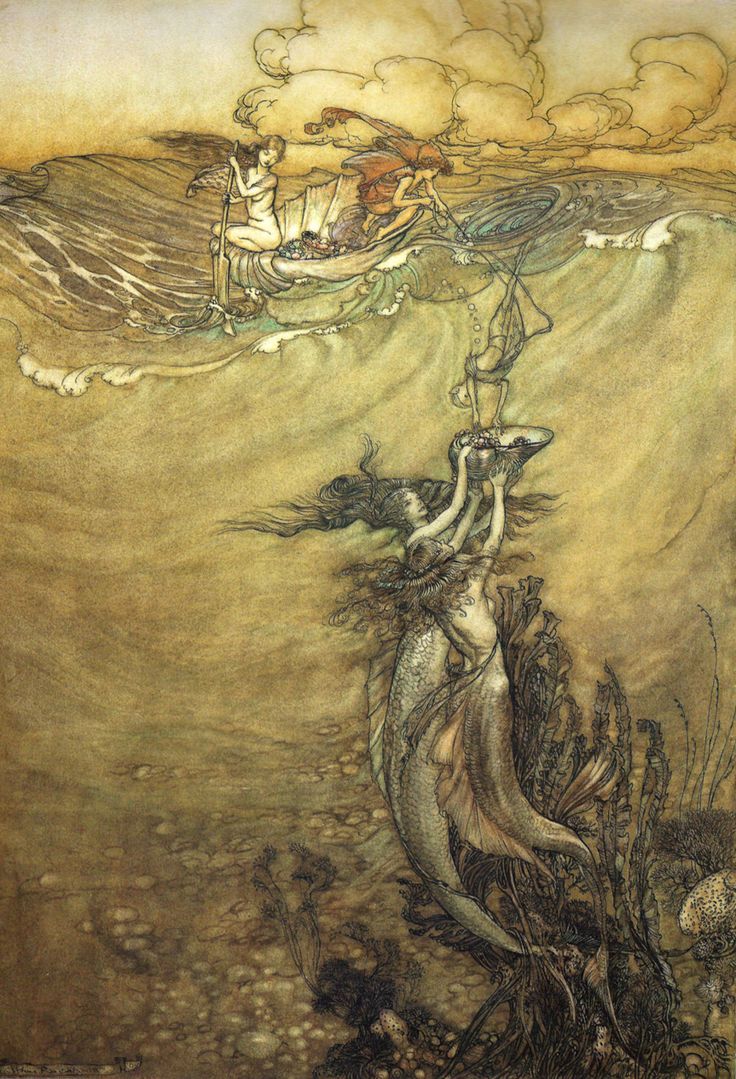 fantasy-illustration:
“Mermaids by Arthur Rackham
”