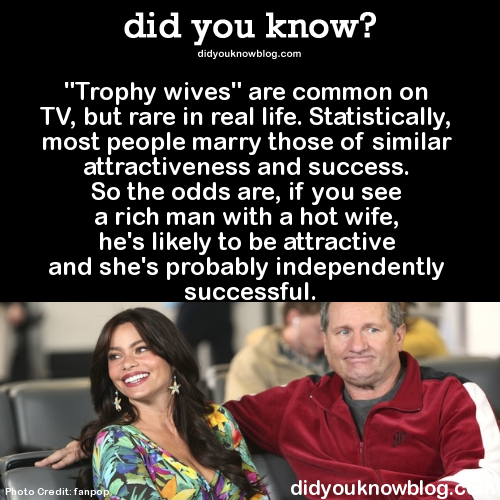 Did You Know - Trophy Wives Are Common On Tv, But Rare -1894