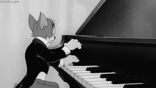 Пианист gif. Кот том на пианино. Кот пианист. Котик играющий на пианино. Мем играет на пианино