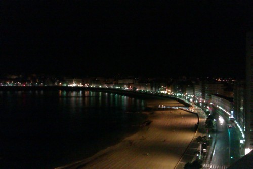 coruña a coruna galicia spain night lights riazor orzán beach coast line mobile pics my pics