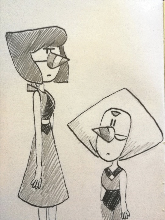 Anonymous said: *GASP!* I have just had a genius idea!! Lapis and Peridot wait for it . . . AS PEARLS!!!! And the canon Pumpkin as "The Pearl" for added measure of saltiness Answer: A fierce look
