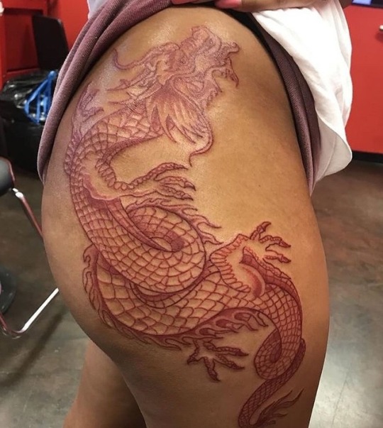 dragon tattoos thigh