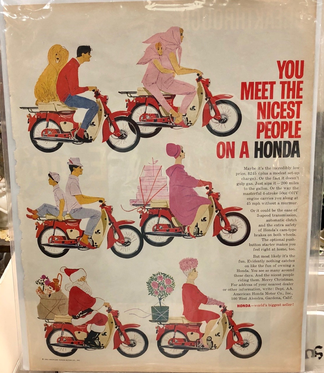 Vintage Ads — You meet the nicest people on a Honda scooter ad....