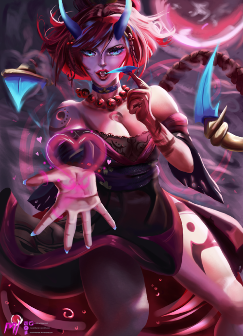 miraihikariart:Blood Moon Evelynn <3