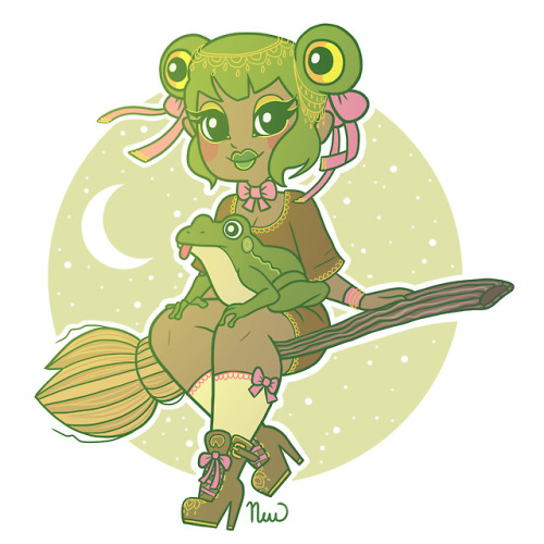 neulinu:Day 2 of Drawtober: “Frog Witch” 