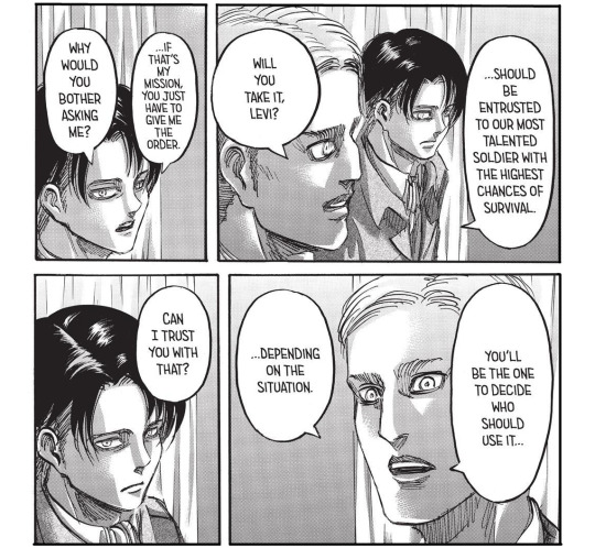 Hi Lost I Was Thinking About Those Couple Of Panels Where Levi Asked Erwin What He Would Do If His Dream Comes True Erwin Answered That He Doesn T Know If Erwin Had