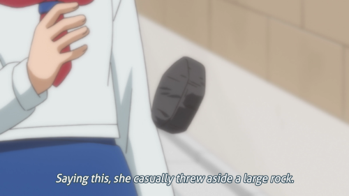 ore-imouto:Saying this, she casually threw aside a large rock.