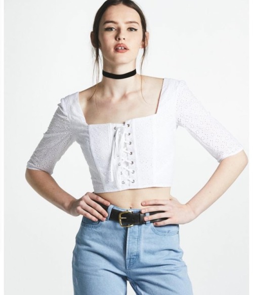 The Bardot Corset Top and High Waisted Boyfriend Light Wash...