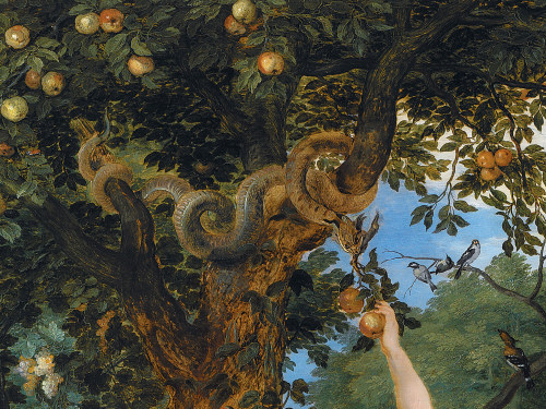 achasma:The garden of Eden with the fall of man (detail) by...