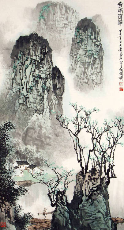 changan-moon:Chinese Shanshui paintings by 白雪石 Bai Xueshi