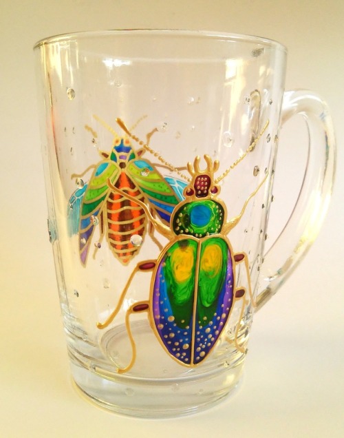 sosuperawesome:Hand Painted Mugs and Glasses, by Art Masha on...