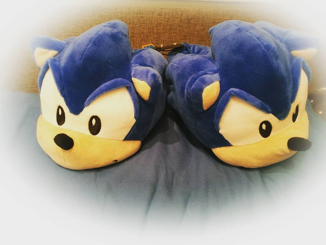 sonic the hedgehog plush slippers