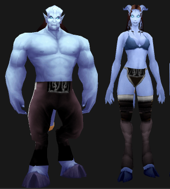 Male and Female Night Elf in Pants