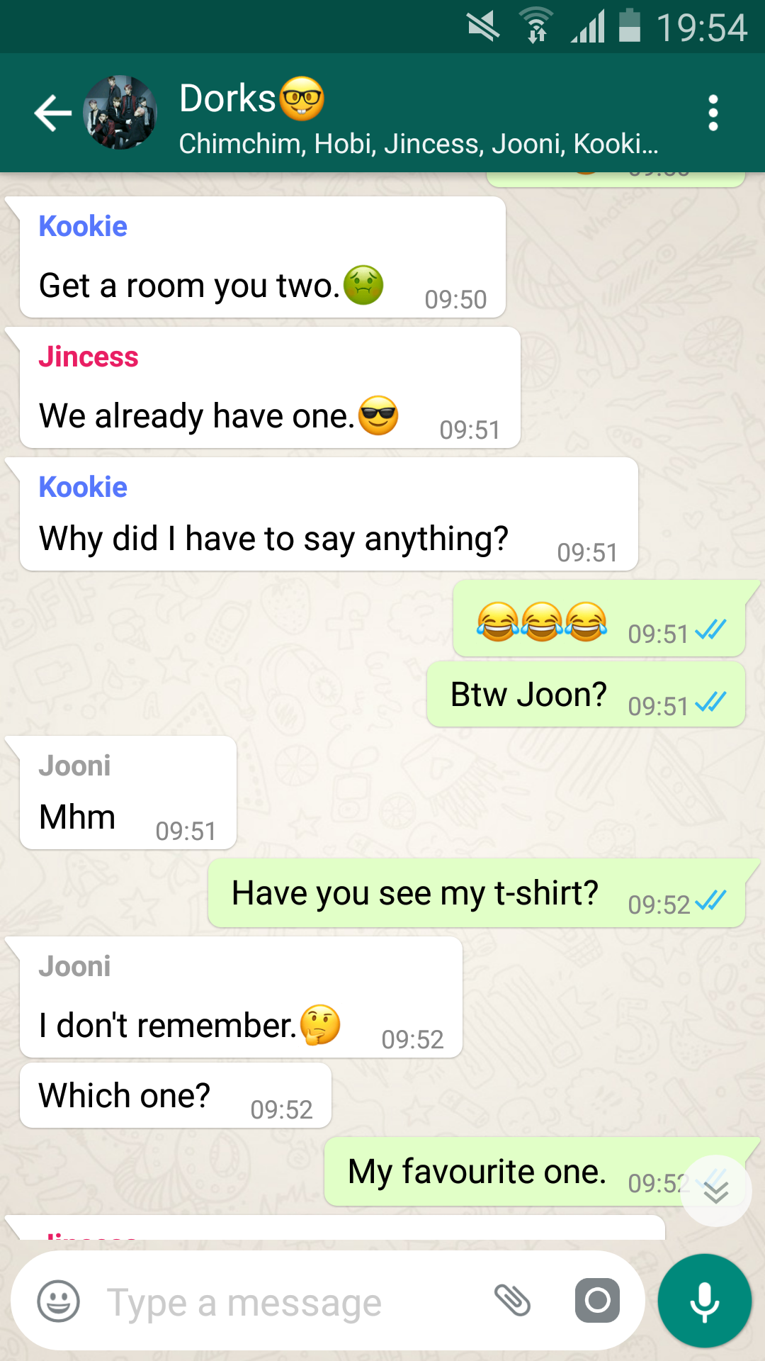 Bts scenarios. — A cute group chat with the boys. This was a...