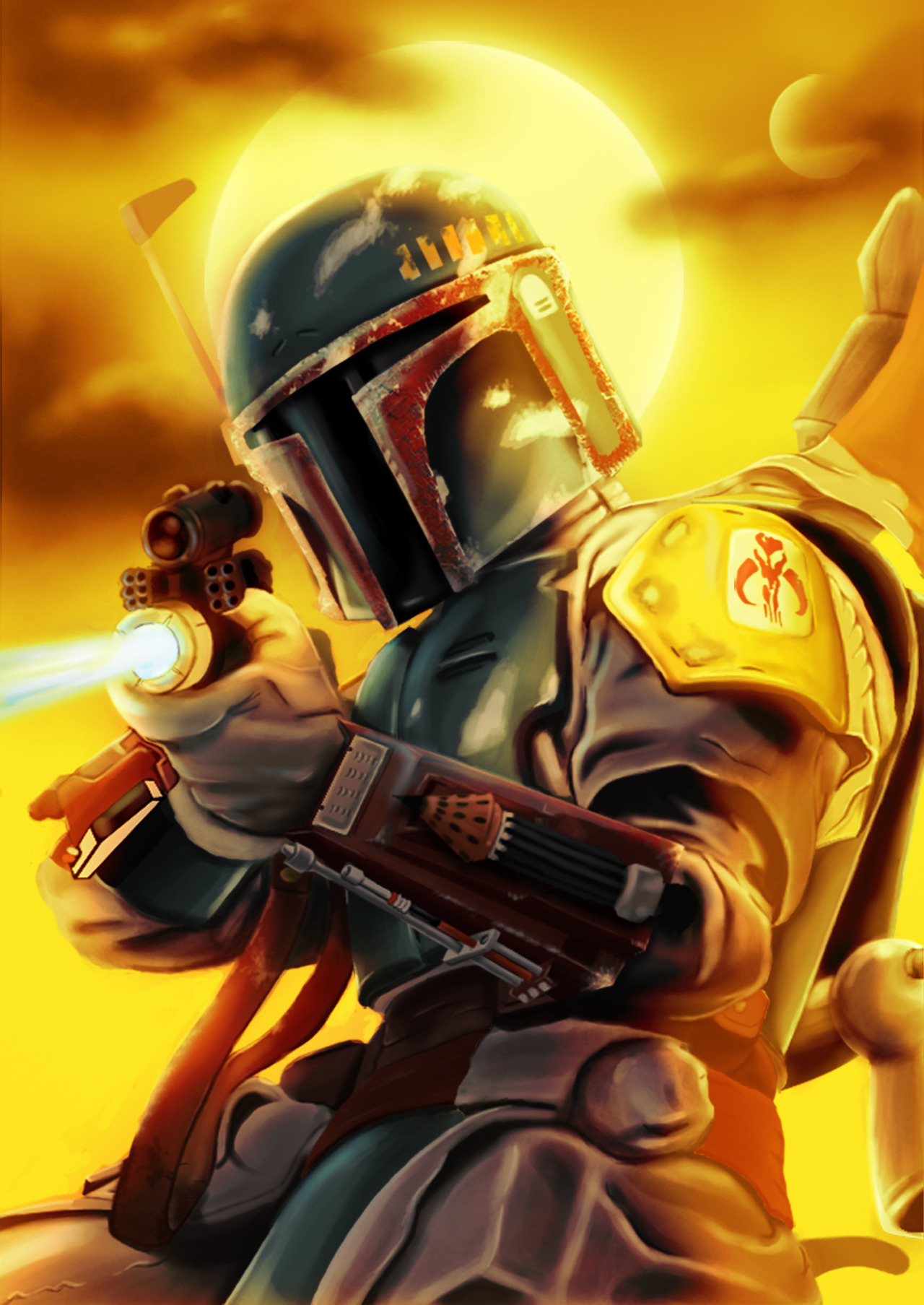 This digital painting of Boba Fett was a christmas...