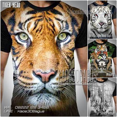  Kaos  3D  Bagus  via Jual KAOS  3D  Harimau  Kaos  Tema 