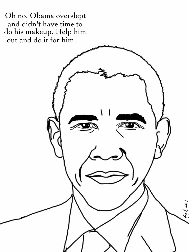 Download Easy Of Barack Obama Coloring Pages