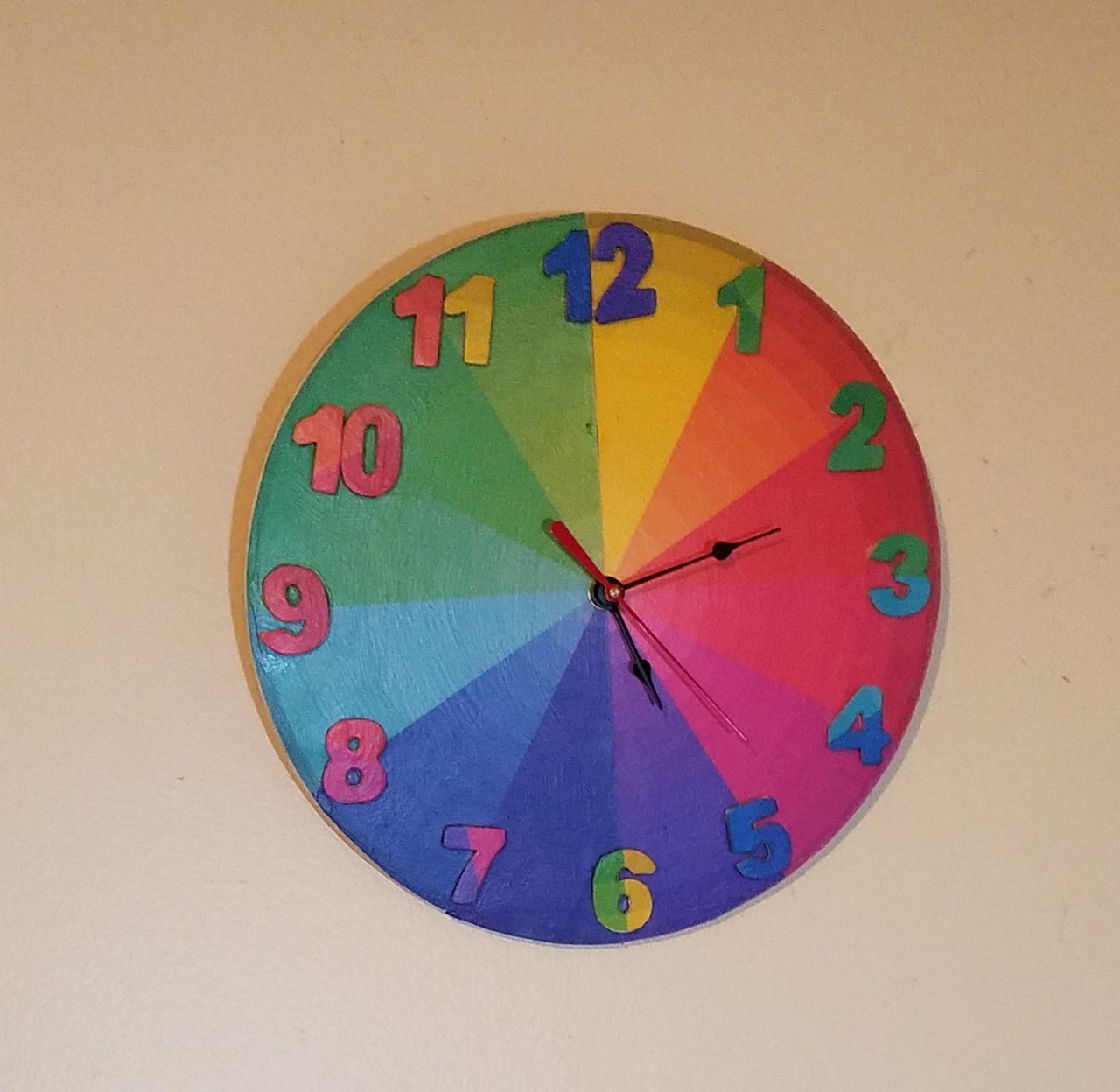 bramblewoodcleve — I made a color wheel clock. Now I know the time...